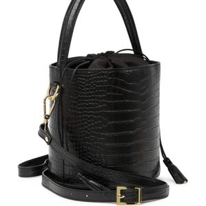 Persaman N.Y. Croc-Embossed Leather Bucket Bag